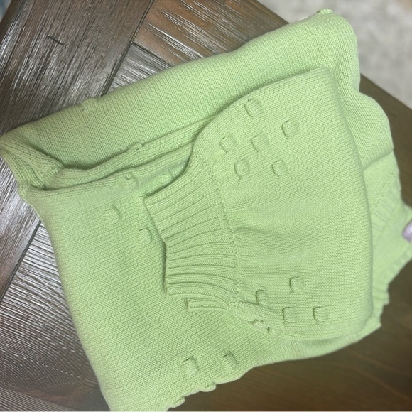 LALAVON CREW NECK TEXTURED MINT GREEN LOOSE FITTING BALLON SLEEVE SWEATER SZ L - Picture 9 of 10